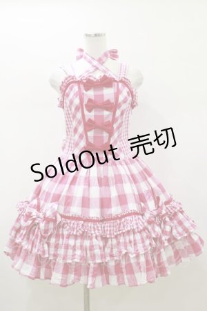 画像: BABY,THE STARS SHINE BRIGHT / トリプルギンガムホルタージャンパースカート Free ピンク H-26-01-08-078-BA-OP-NS-ZH