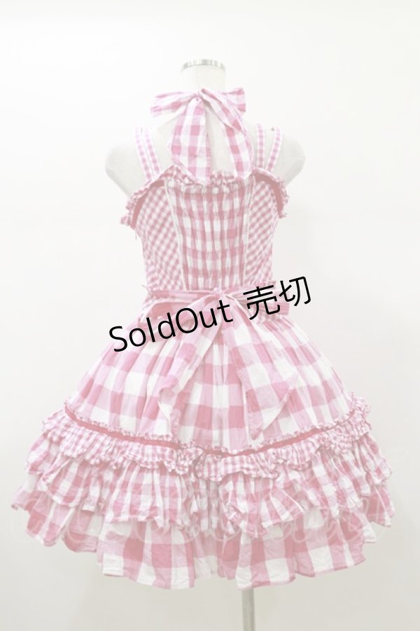画像2: BABY,THE STARS SHINE BRIGHT / トリプルギンガムホルタージャンパースカート Free ピンク H-26-01-08-078-BA-OP-NS-ZH (2)