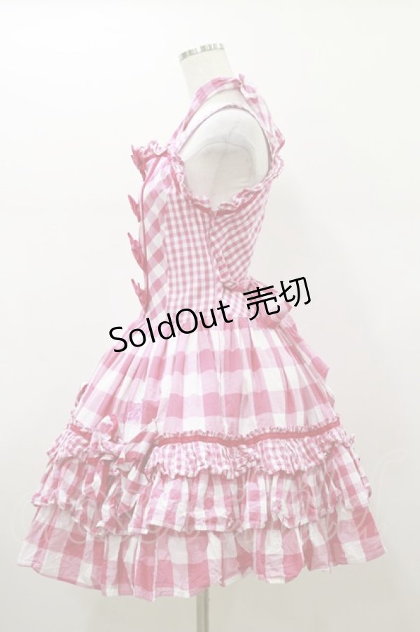 画像3: BABY,THE STARS SHINE BRIGHT / トリプルギンガムホルタージャンパースカート Free ピンク H-26-01-08-078-BA-OP-NS-ZH (3)