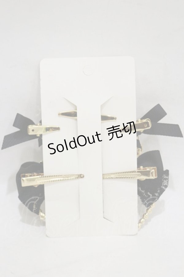 画像2: LIZ LISA / ビジュー6コセットクリップ  ブラック H-26-01-08-016-LO-AC-NS-ZH (2)