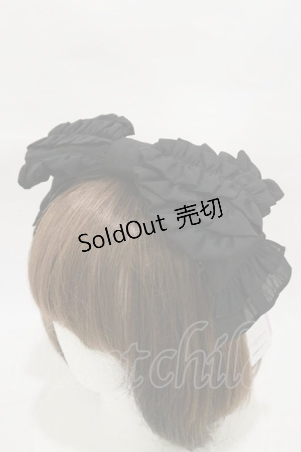 画像1: Chalmiere / リボン型ヘッドドレス  ブラック H-26-01-08-023-LO-AC-NS-ZH (1)