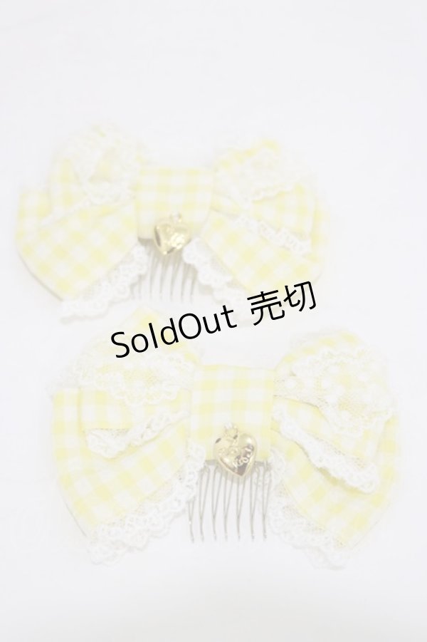 画像1: Angelic Pretty / Lovelyチェックコーム  イエロー H-26-01-08-027-AP-AC-NS-ZH (1)