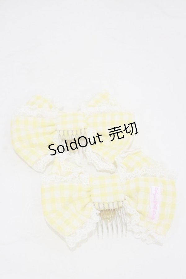 画像2: Angelic Pretty / Lovelyチェックコーム  イエロー H-26-01-08-027-AP-AC-NS-ZH (2)