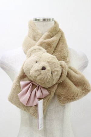 画像: Chalmiere / ふわふわくまマフラー  ピンク H-26-01-08-030-LO-ZA-NS-ZH