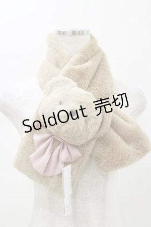 画像: Chalmiere / ふわふわくまマフラー  ピンク H-26-01-08-030-LO-ZA-NS-ZH