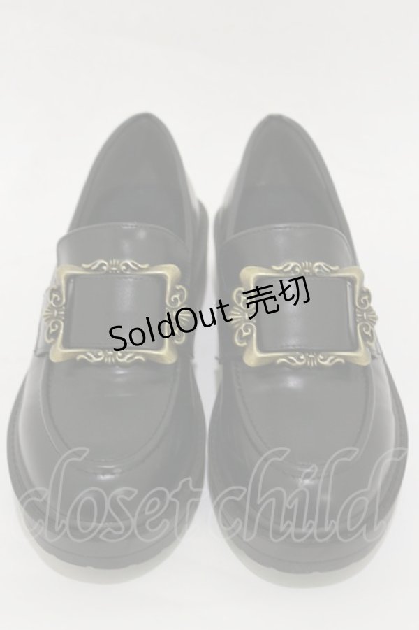 画像1: axes femme / フロントバックルローファー M/23.5cm ブラック H-26-01-08-031-AX-SH-NS-ZH (1)