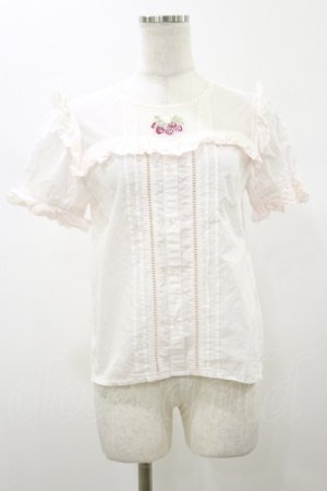 画像: LIZ LISA / ストロベリー刺繍ブラウス Free ピンク H-26-01-08-036-LO-BL-NS-ZH