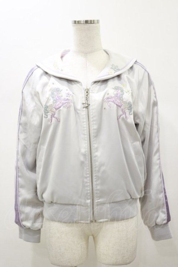 画像1: Secret Honey / ユニコーン刺繍セーラーブルゾン Free グレー H-26-01-08-041-CA-JA-NS-ZH (1)