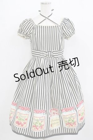 画像: Emily Temple cute / ストライプ＆ジャム瓶ワンピース  クロ H-26-01-09-1003-ET-OP-KB-ZH