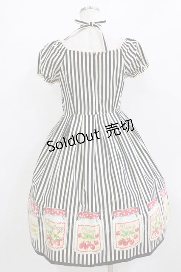 画像3: Emily Temple cute / ストライプ＆ジャム瓶ワンピース  クロ H-26-01-09-1003-ET-OP-KB-ZH (3)