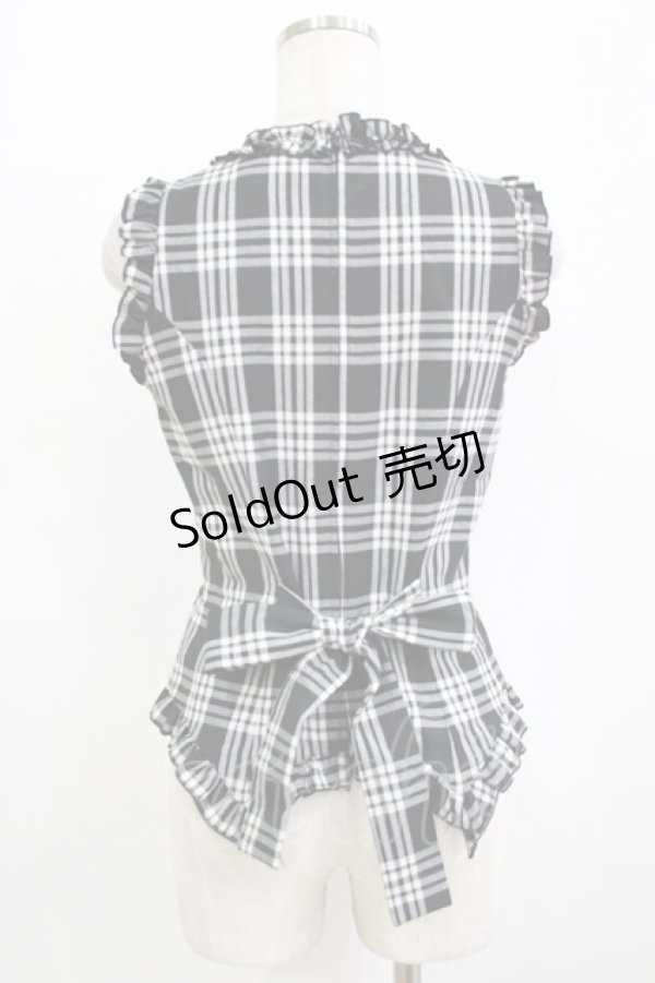 画像3: PEACE NOW / チェックリボンフリルビスチェ  ブラック H-26-01-09-1032-PU-TO-KB-ZH (3)