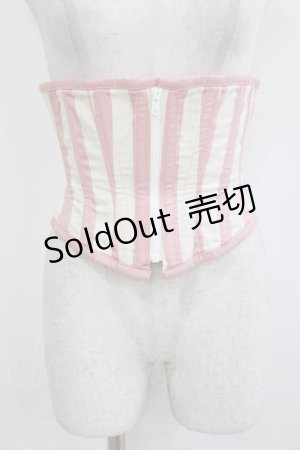 画像: Dangerous nude / ストライプコルセット  ピンク H-26-01-09-1033-PU-TO-KB-ZH