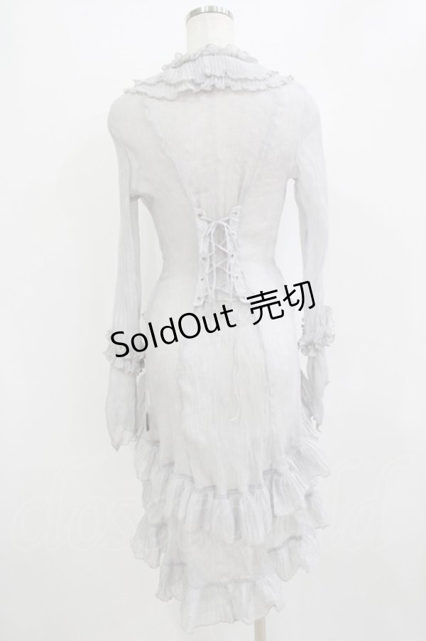 画像3: Ozz oneste / プリーツフリルワッシャーカーデ  グレー H-26-01-09-1035-OO-TO-KB-ZH (3)