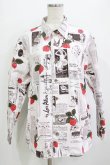 画像1: MILKBOY / STRAWBERRY NEWS SHIRTS  ピンク H-26-01-09-1036-MB-BL-KB-ZH (1)