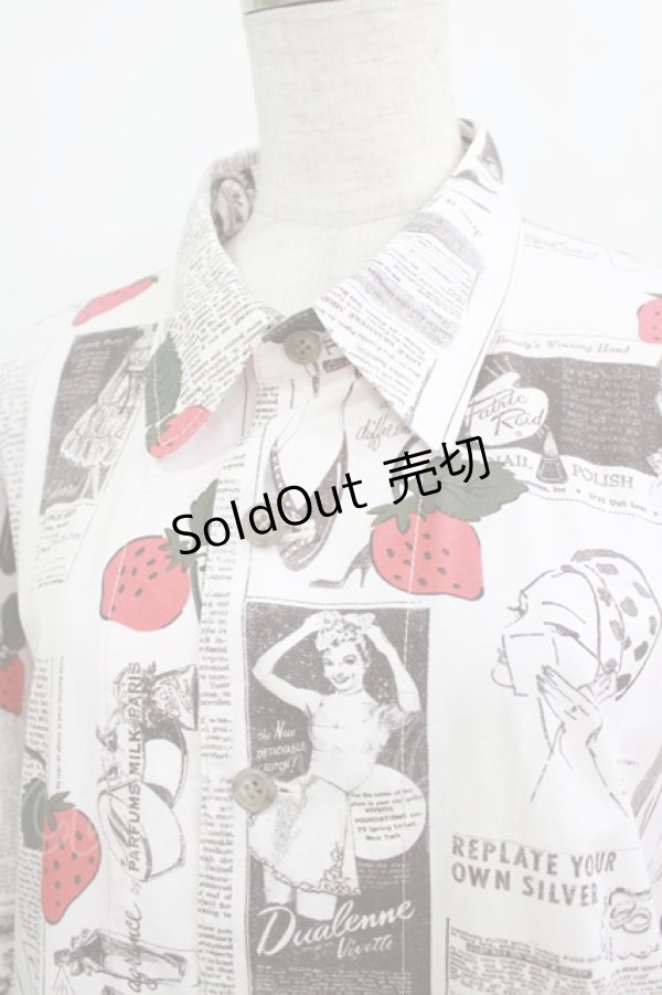 画像4: MILKBOY / STRAWBERRY NEWS SHIRTS  ピンク H-26-01-09-1036-MB-BL-KB-ZH (4)