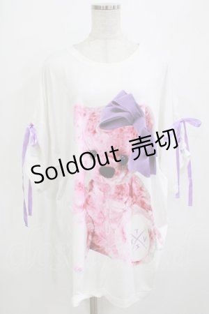 画像: TRAVAS TOKYO / RIBBON BEAR BIG Tシャツ  白 H-26-01-09-1038-PU-TO-KB-ZH