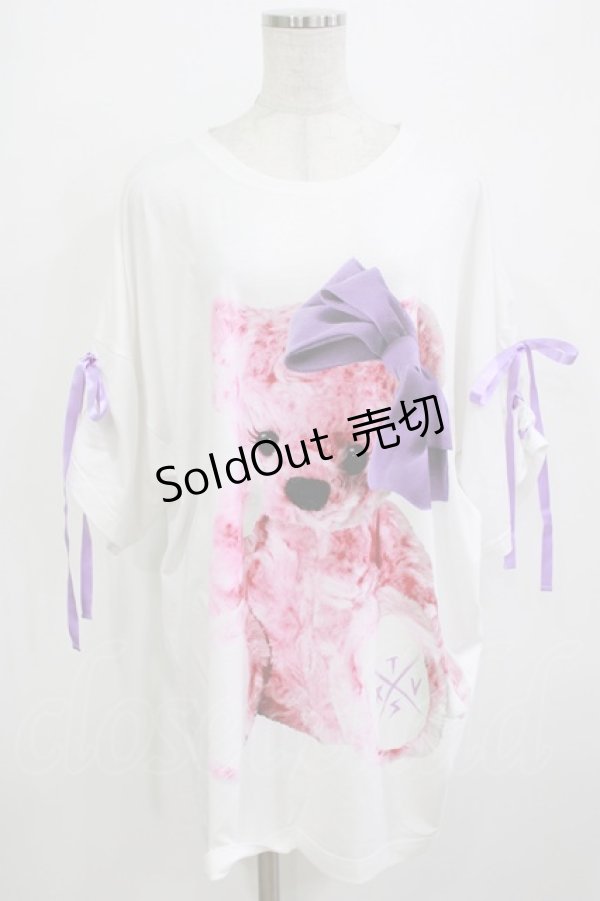 画像1: TRAVAS TOKYO / RIBBON BEAR BIG Tシャツ  白 H-26-01-09-1038-PU-TO-KB-ZH (1)
