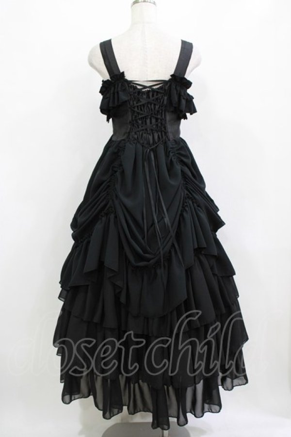 画像3: ATELIER PIERROT / ロングバッスルジャンパースカート  ブラック H-26-01-09-1004-EL-OP-KB-ZH (3)