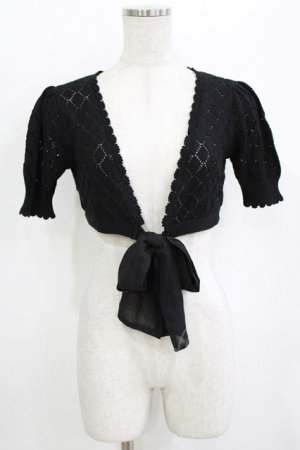 画像: Emily Temple cute / ダイヤ透かし編みボレロ  クロ H-26-01-09-1040-ET-TO-KB-ZH