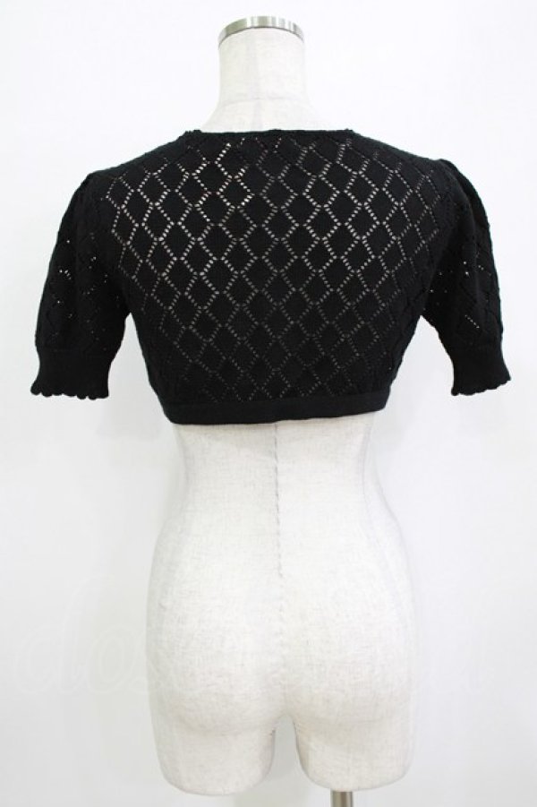 画像3: Emily Temple cute / ダイヤ透かし編みボレロ  クロ H-26-01-09-1040-ET-TO-KB-ZH (3)