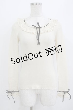 画像: Emily Temple cute / はしごリボンリブニット  ベージュ H-26-01-09-1041-ET-TO-KB-ZH