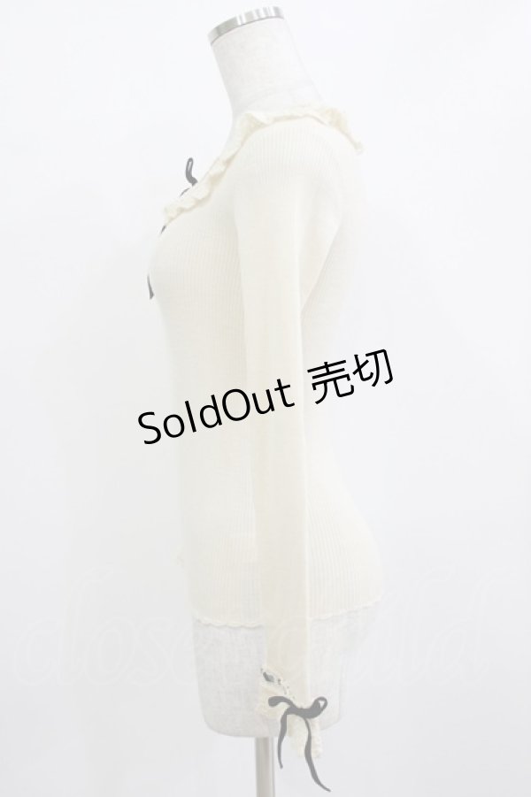 画像2: Emily Temple cute / はしごリボンリブニット  ベージュ H-26-01-09-1041-ET-TO-KB-ZH (2)