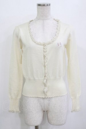 画像: Emily Temple cute / リボン刺繍ニットカーディガン  オフシロ H-26-01-09-1042-ET-TO-KB-ZH