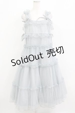 画像: merry jenny / チュールドロストロングワンピース  ブルー H-26-01-09-1005-LO-OP-KB-ZH