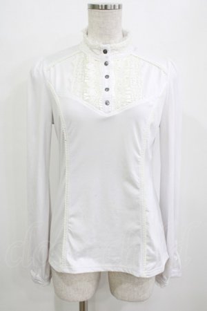 画像: Ozz oneste / ハイネックカットソー  白 H-26-01-09-1046-OO-TO-KB-ZH