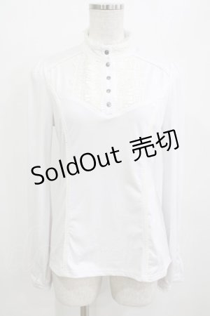 画像: Ozz oneste / ハイネックカットソー  白 H-26-01-09-1046-OO-TO-KB-ZH