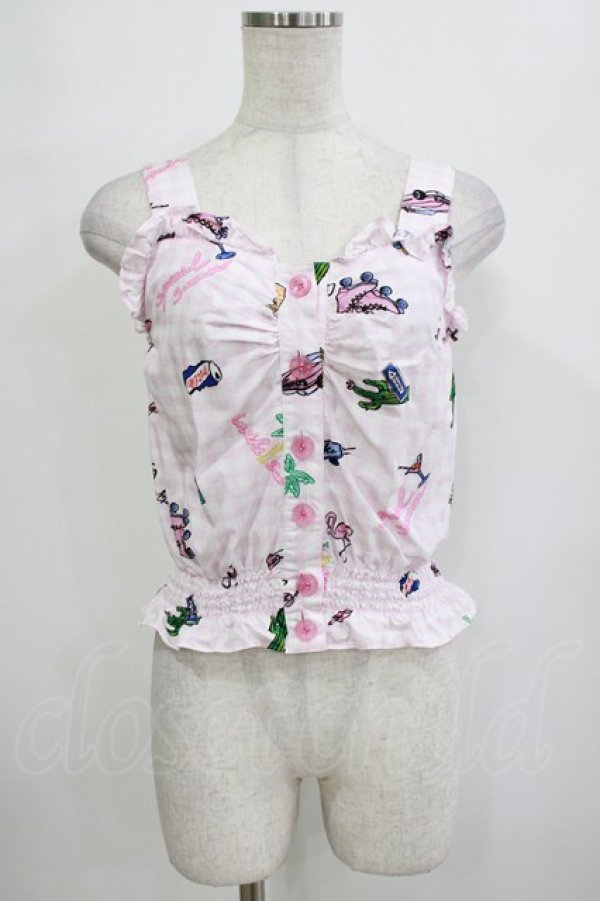 画像1: MILK / Holidayキャミソール  ピンク H-26-01-09-1049-ML-TO-KB-ZH (1)