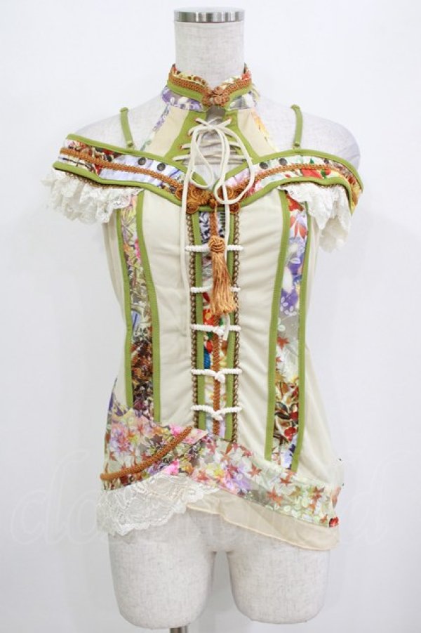 画像1: Ozz oneste / 和チャイナホルターキャミ  生成 H-26-01-09-1051-OO-TO-KB-ZH (1)