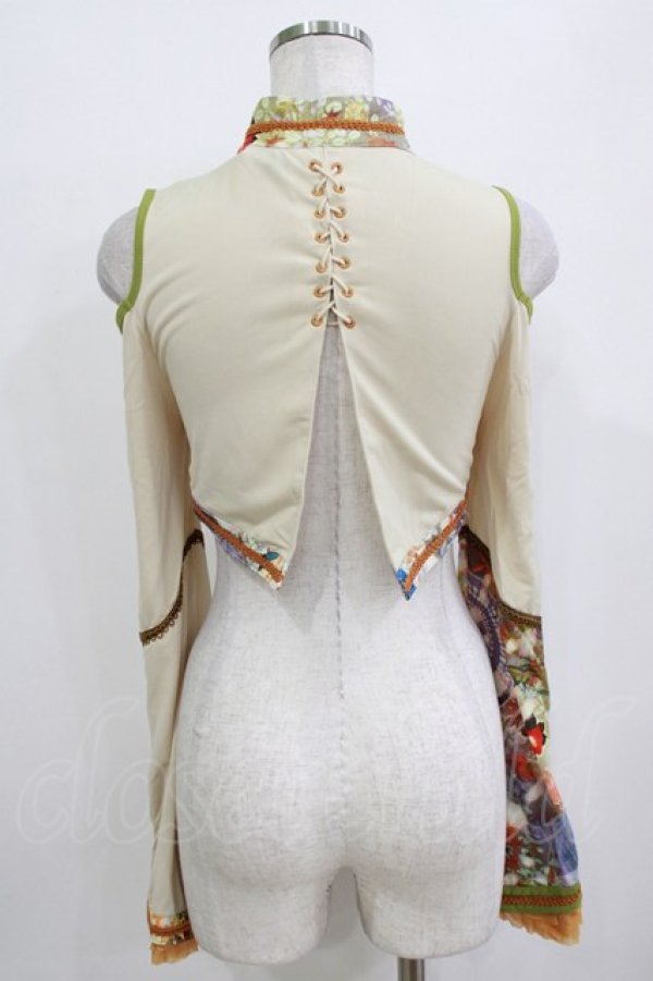 画像3: Ozz oneste / 椿刺繍ショートボレロ  生成 H-26-01-09-1052-OO-TO-KB-ZH (3)