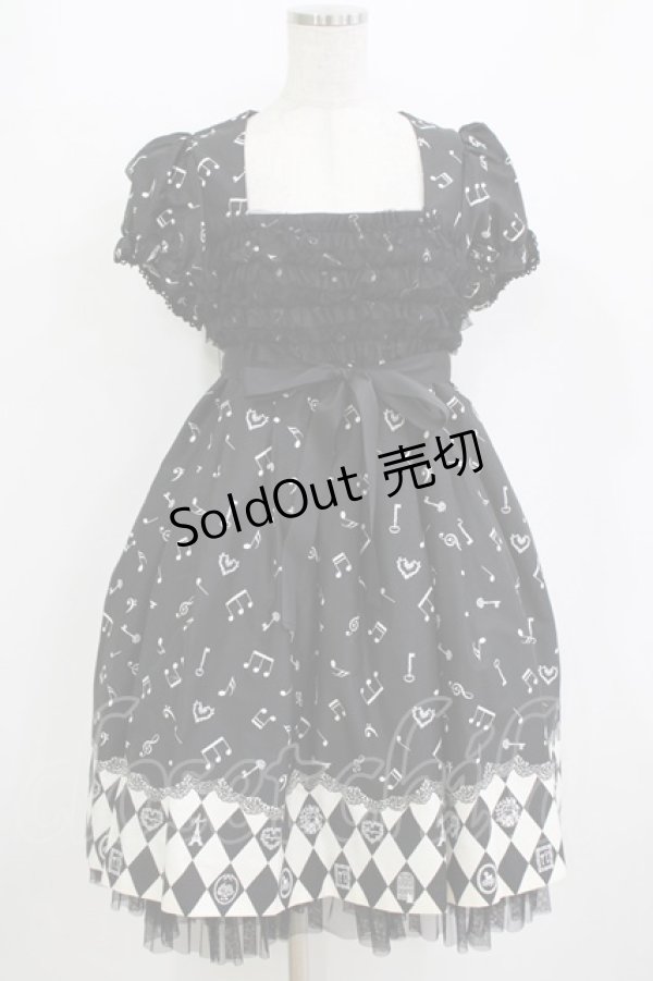 画像1: PEACE NOW / チュールフリルプリントワンピース  ブラック H-26-01-09-1009-PU-OP-KB-ZH (1)