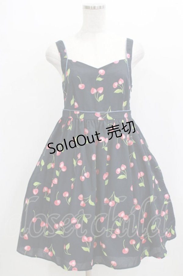 画像1: MILK / ハートチェリーベビードール  ネイビー×レッド H-26-01-09-1010-ML-OP-KB-ZH (1)