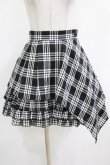 画像1: PEACE NOW / チェックアシメフリルスカート  ブラック H-26-01-09-1011-PU-SK-KB-ZH (1)