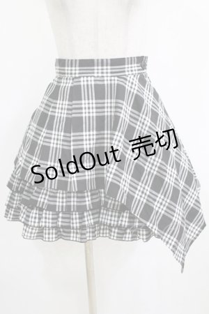 画像: PEACE NOW / チェックアシメフリルスカート  ブラック H-26-01-09-1011-PU-SK-KB-ZH