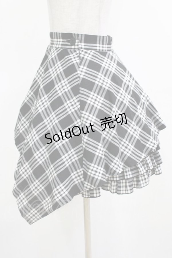画像2: PEACE NOW / チェックアシメフリルスカート  ブラック H-26-01-09-1011-PU-SK-KB-ZH (2)