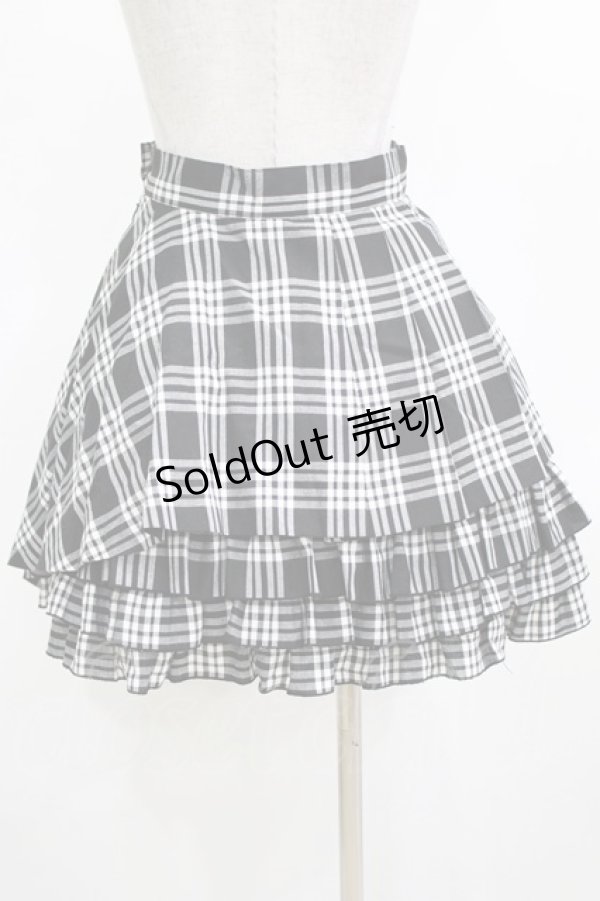 画像3: PEACE NOW / チェックアシメフリルスカート  ブラック H-26-01-09-1011-PU-SK-KB-ZH (3)