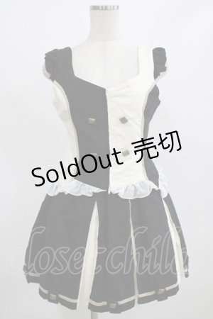 画像: PUTUMAYO / 【Tales of Berseria】マギルゥ・バイカラーツーピース  ブラック×アイボリー H-26-01-09-1012-PT-OP-KB-ZH