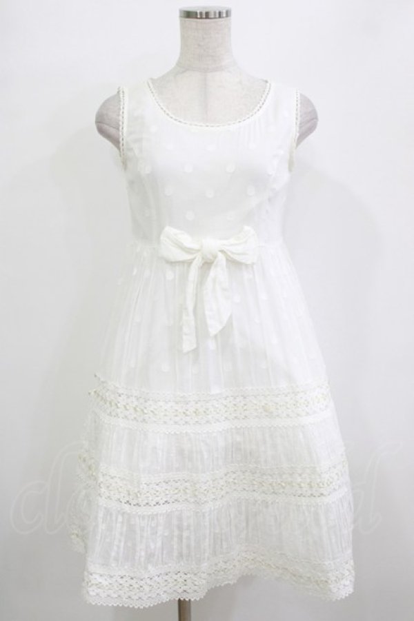 画像1: Emily Temple cute / ドビードットサンドレス  シロ H-26-01-09-1013-ET-OP-KB-ZH (1)