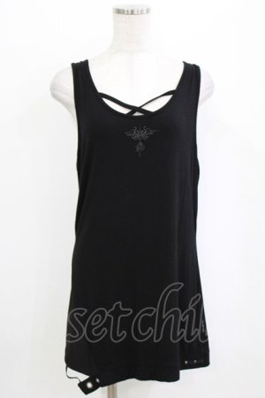 画像: Ozz Croce / リブ切替ロングタンク  ブラック H-26-01-09-1016-OO-TO-KB-ZH