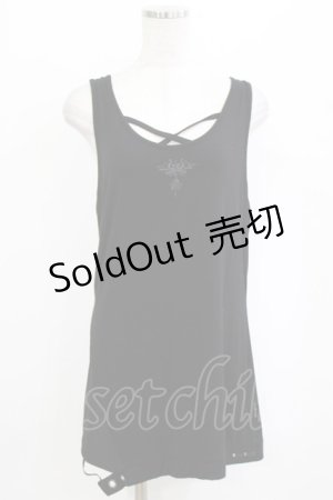 画像: Ozz Croce / リブ切替ロングタンク  ブラック H-26-01-09-1016-OO-TO-KB-ZH