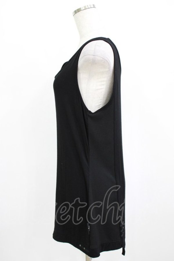 画像2: Ozz Croce / リブ切替ロングタンク  ブラック H-26-01-09-1016-OO-TO-KB-ZH (2)