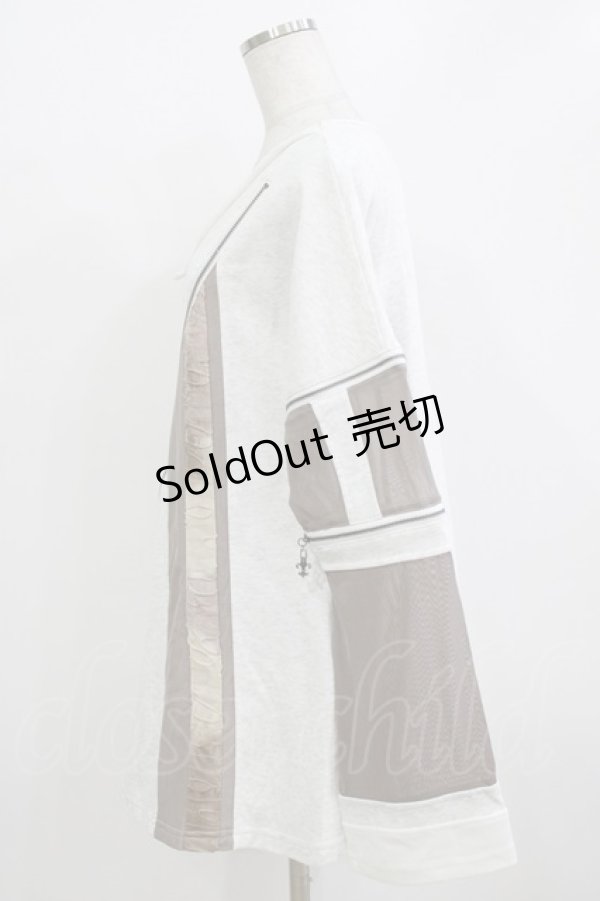 画像2: Ozz conte / アシメデザインZIPワンピース  ライトグレー H-26-01-09-1019-OO-OP-KB-ZH (2)