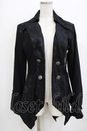 画像: h.naoto Blood / プリント切替ジャケット  ブラック H-26-01-09-1021-HN-JA-KB-ZH