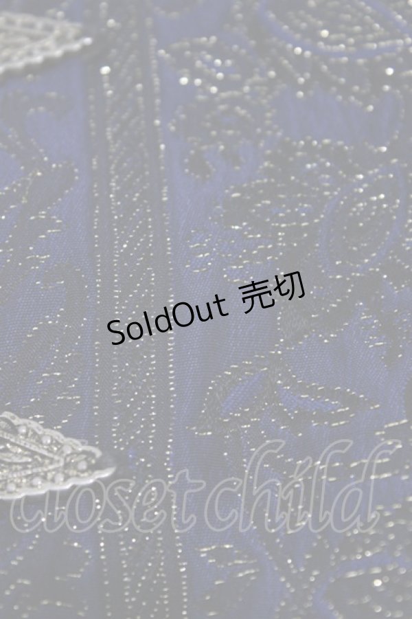 画像4: alice auaa / ジャガード切替コルセット  ブラック×ネイビー H-26-01-10-005-AA-ZA-KB-ZH (4)