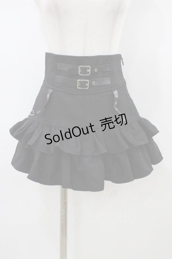 画像1: Amilige / コルセット風フリルスカート  ブラック H-26-01-10-041-PU-SK-KB-ZH (1)