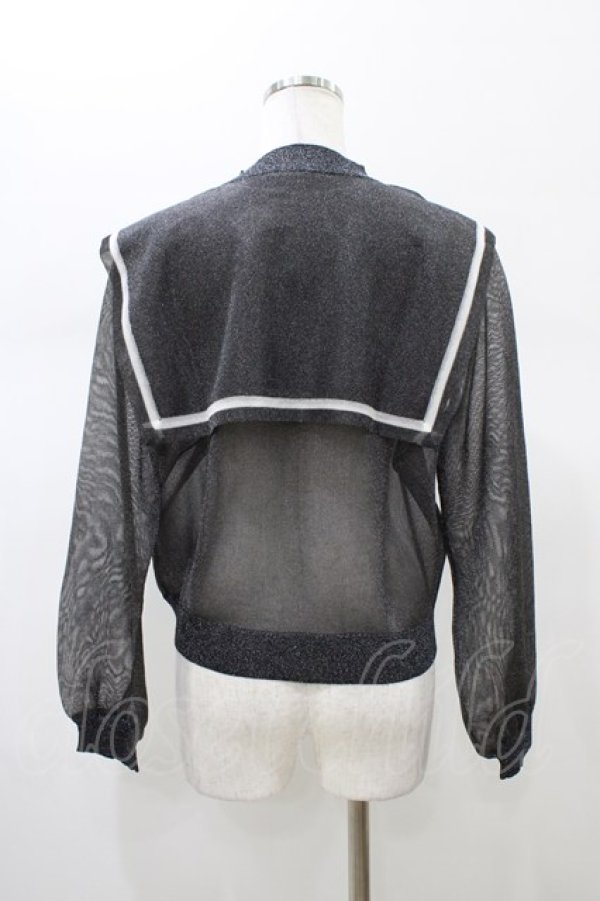 画像2: Candy Stripper / SEETHROUGH SAILOR KNIT  ブラック H-26-01-10-047-PU-TO-KB-ZH (2)