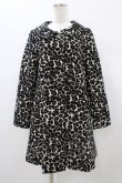 画像1: Emily Temple cute / レオパードジャガードコート Free 黒 H-26-01-10-049-ET-CO-KB-ZH (1)